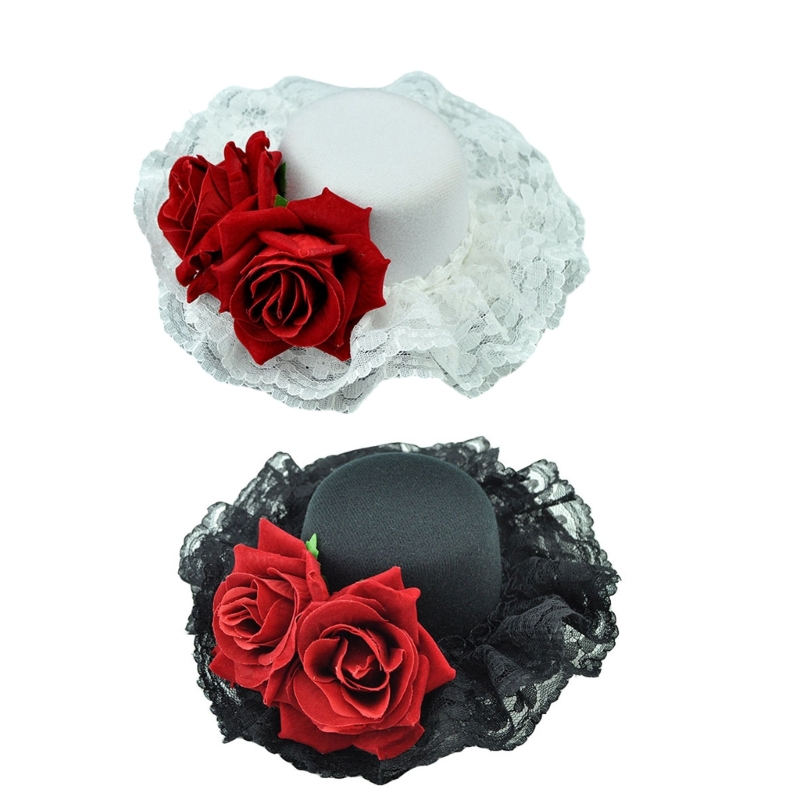 Embellish Knit - 400A Gotik Tarzı Gül Süslenmiş Saç