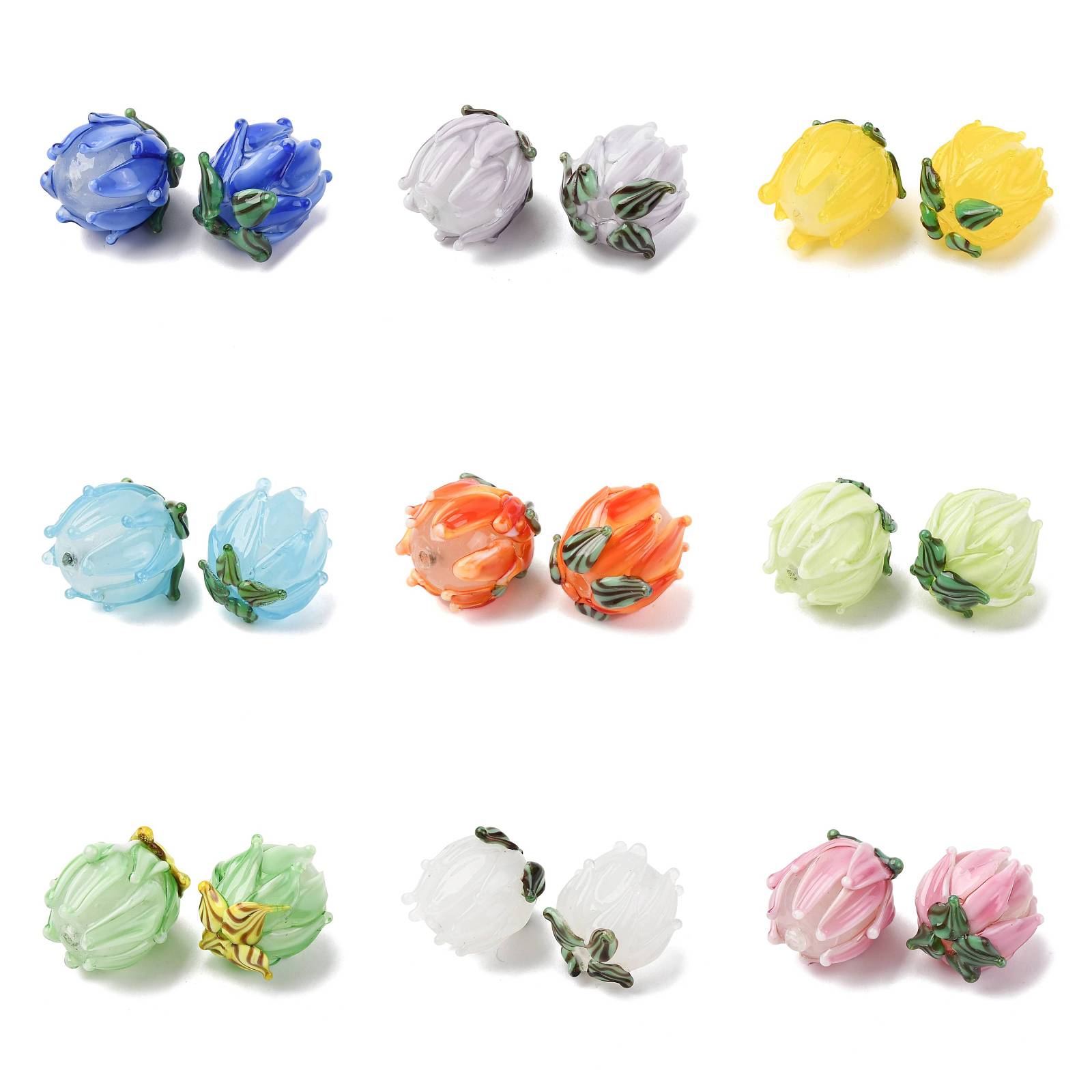 Embellishment Crafts - 20 adet el yapımı Lampwork lale