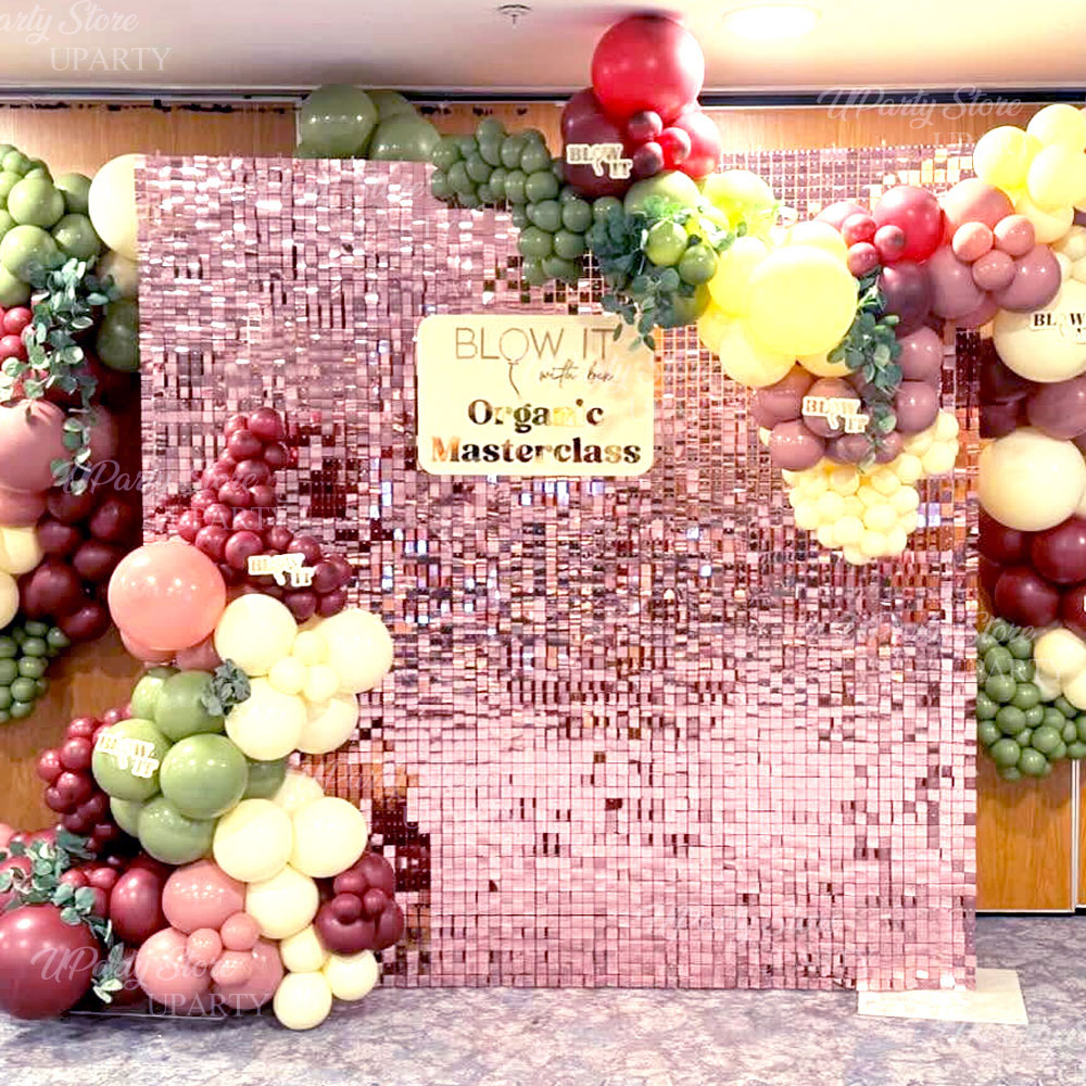 Sequin Fabric Panel - Parlak Pembe Duvar Arka Plan Panelleri