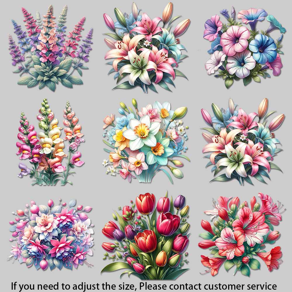 Embellishment Crafts - Vintage Suluboya Çiçek Desenli Ütüyle Yapışan