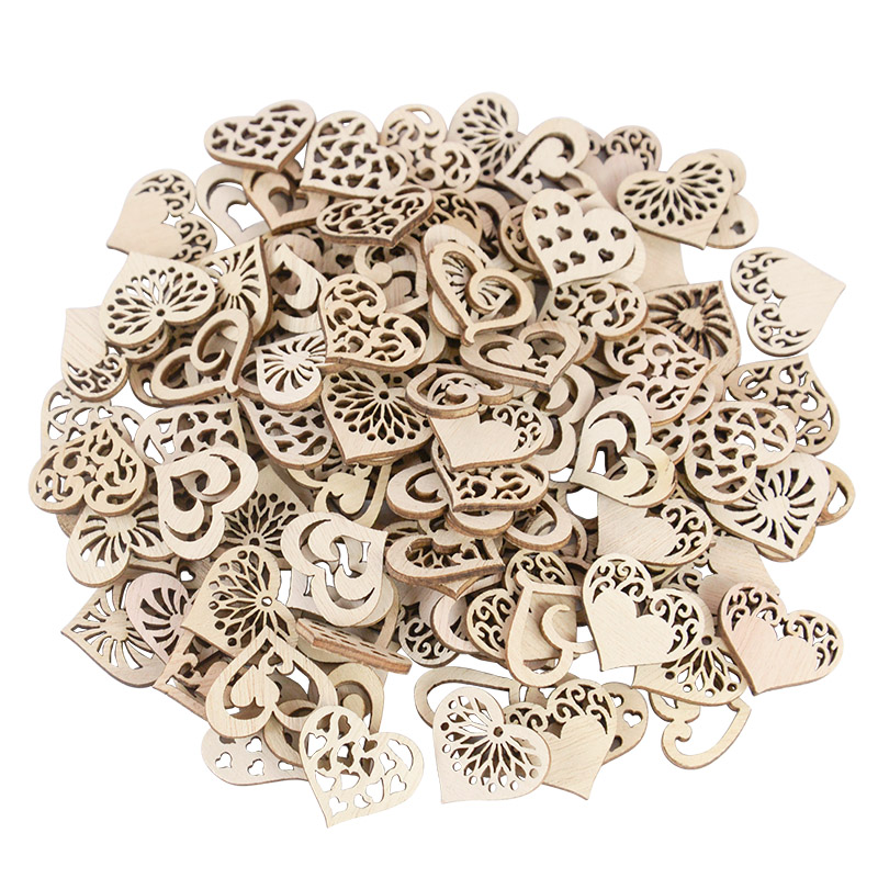 Craft Embellishment - 50/100 adet Delikli Kalp Desen Küçük