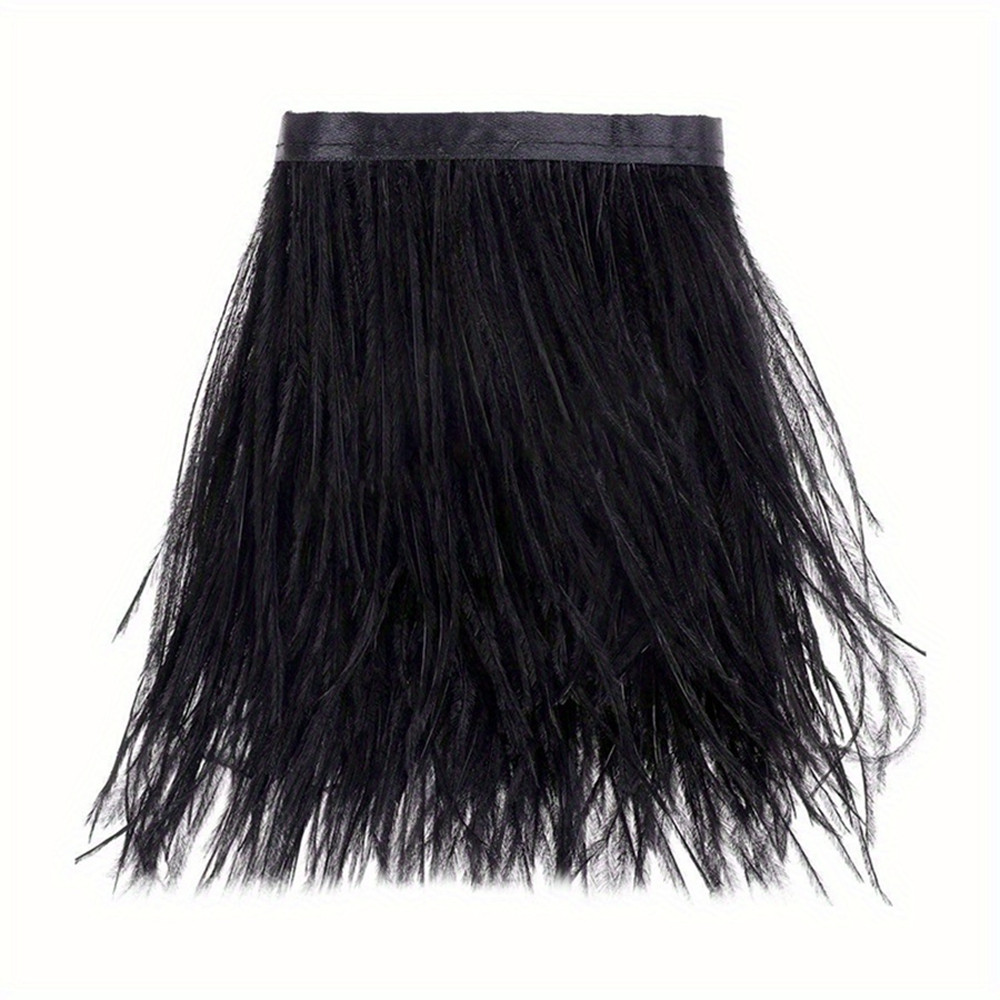 Feather Trim Marabou - 1 M 8-10 cm Siyah Devekuşu