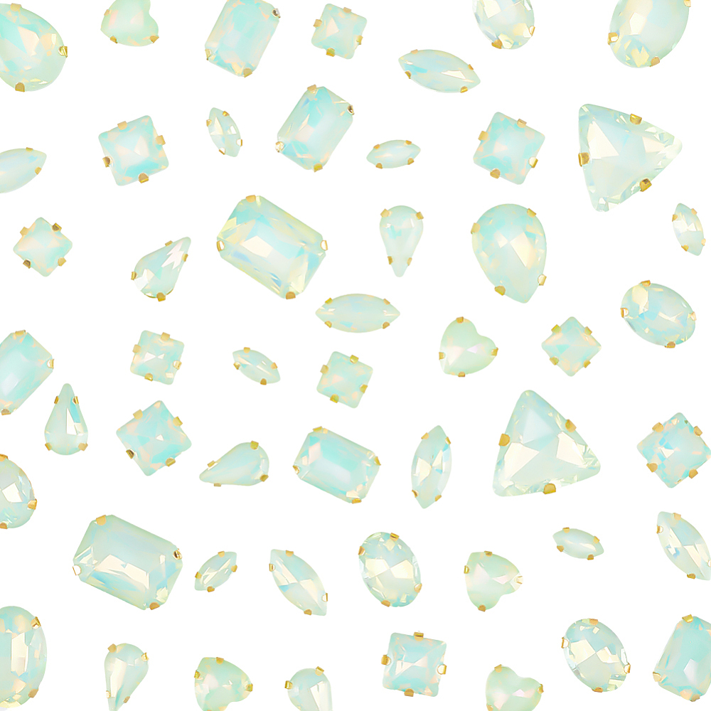 Sew On Rhinestone - 50 Adet Dikişli Rhinestone Karışık Şekiller