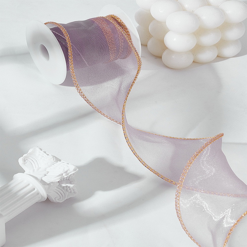 Organza Ribbon Spool - 5 Yard Polyester Organze Kurdeleler, Makaralı