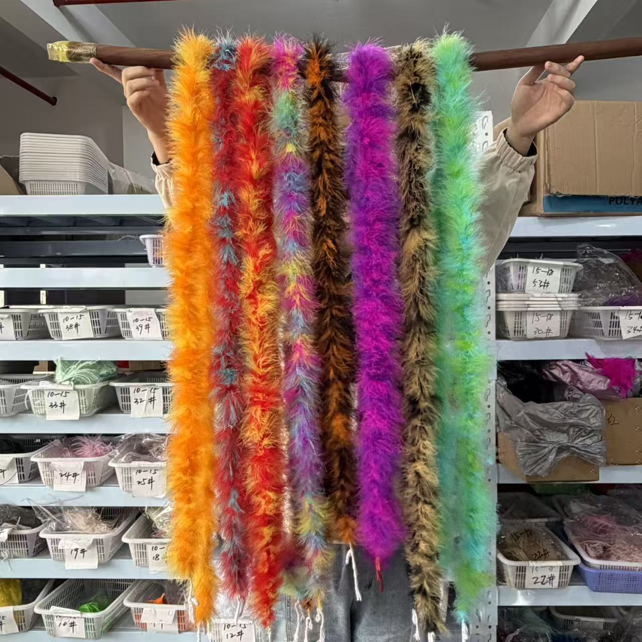 Feather Trim Marabou - Çok renkli 2 metre Marabu Tüy