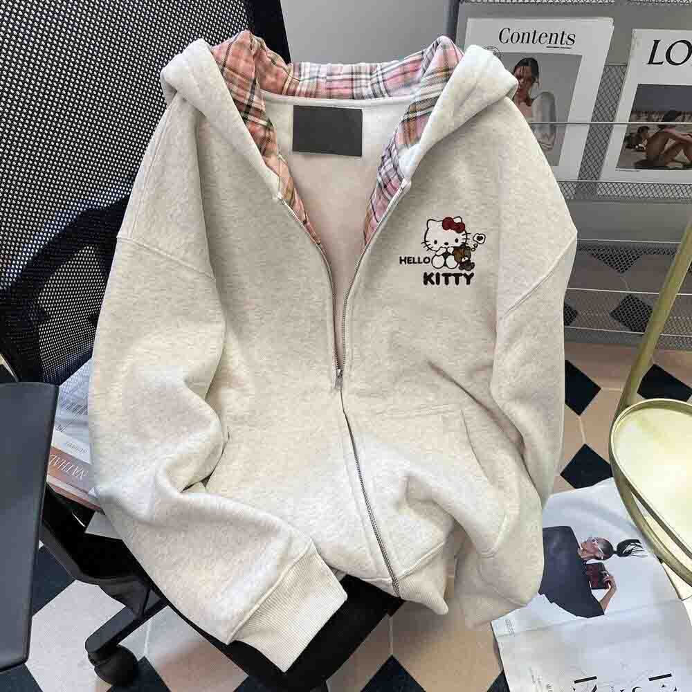 Embellish Knit - Hello Kitty kadın Kapşonlu Kazak Kawaii