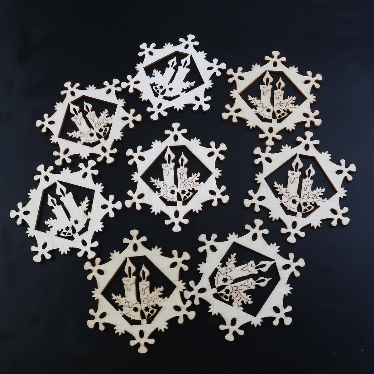Christmas Craft Embellishment - 10 Adet Kar Tanesi Kolye Ucu