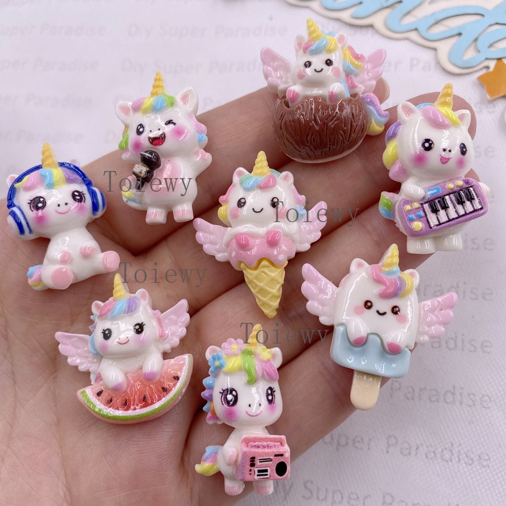 Christmas Craft Embellishment - 10 adet Reçine Renkli Karikatür Gökkuşağı