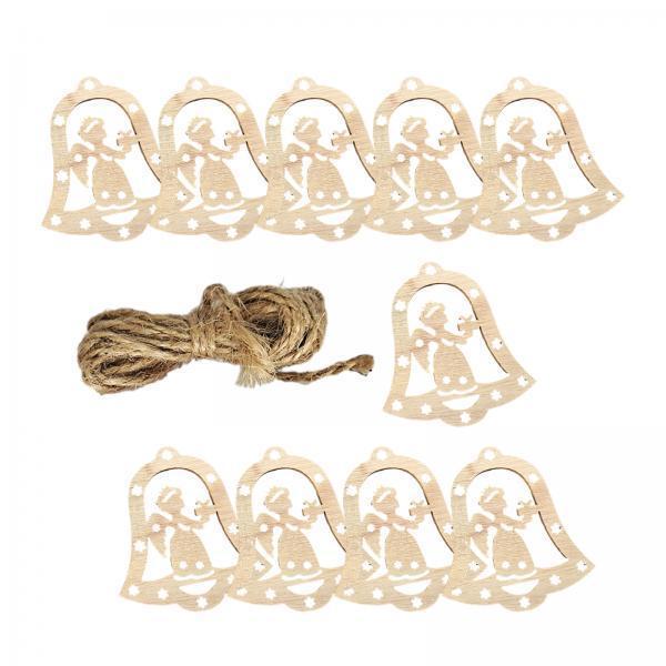 Christmas Craft Embellishment - Bitmemiş Ahşap Kesimleri Noel Asma Etiketi