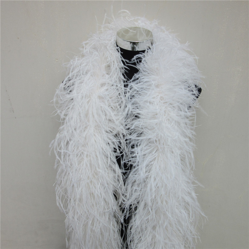 Feather Trim Marabou - 2 Metre 6 Katmanlı Beyaz Doğal