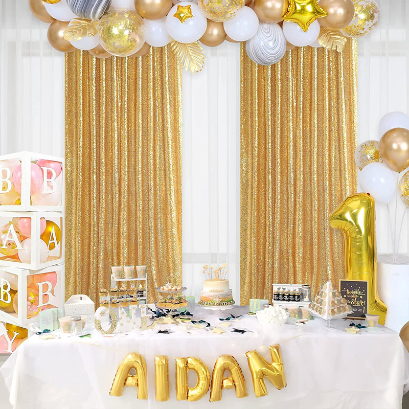 Altın/Gümüş Payet Zemin Perdel - Sequin Fabric Panel incelemesi ve fiyatı