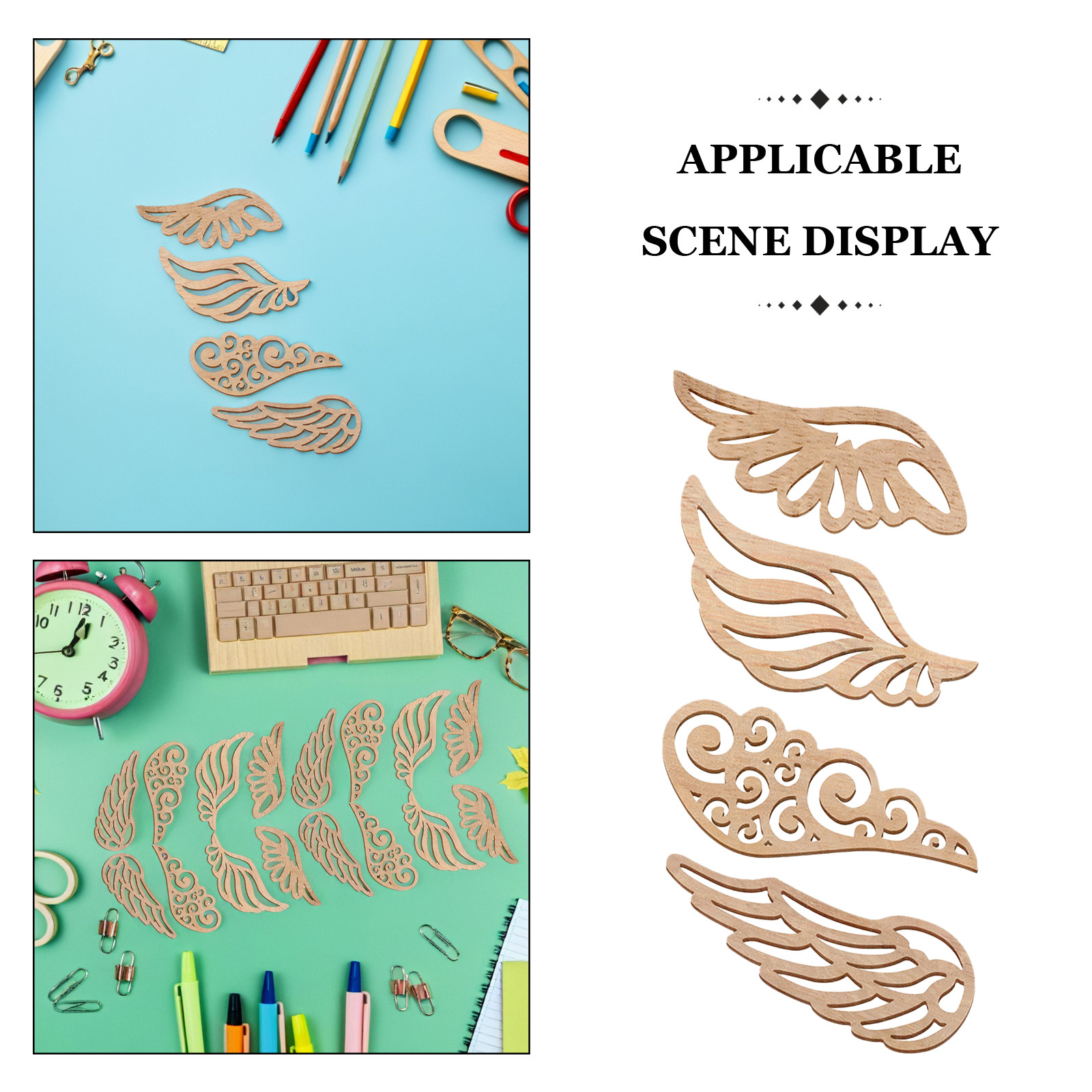 40 Adet Ahşap Kanat Kesimleri  - Christmas Craft Embellishment incelemesi ve fiyatı