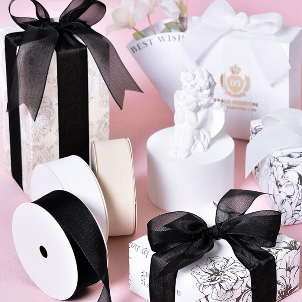 1 inç Siyah Organze Kurdele Ka - Organza Ribbon Spool incelemesi ve fiyatı
