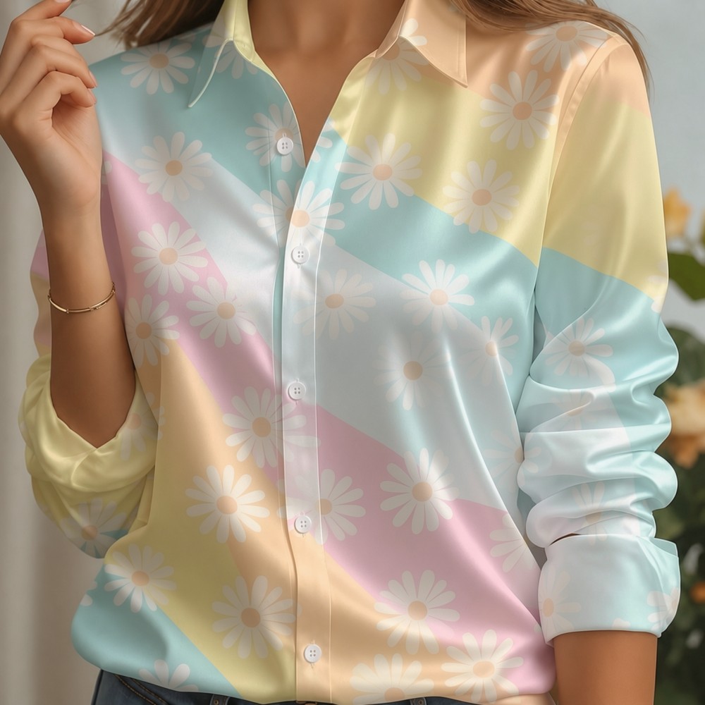 Kadın Saten Yaka Gömlek Pastel - Embellish Knit incelemesi ve fiyatı