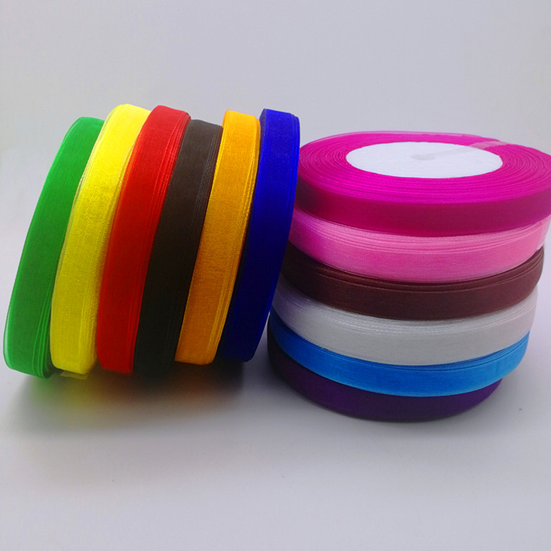 Sıcak 10mm 50 metre biriktirme - Organza Ribbon Spool incelemesi ve fiyatı