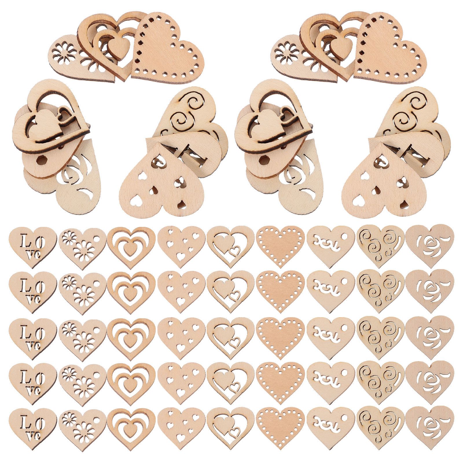 1 takım ahşap kalp dilimleri a - Christmas Craft Embellishment incelemesi ve fiyatı