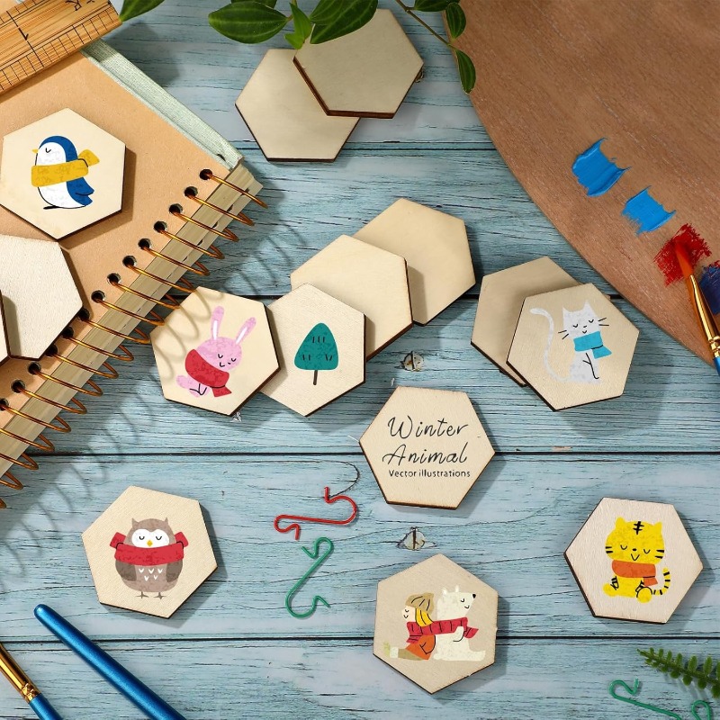 50 adet 4CM bitmemiş ahşap alt - Embellish Craft incelemesi ve fiyatı